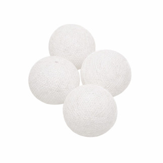 Boules textiles blanches – Ø 60 mm, lot de 4