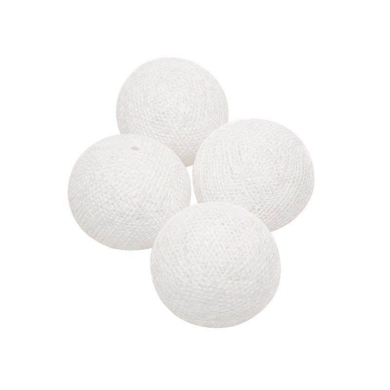 Textiel ballen wit – Ø 60 mm, set van 4