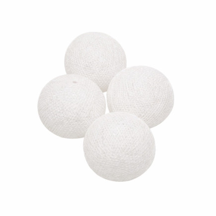 Boules textiles blanches – Ø 60 mm, lot de 4