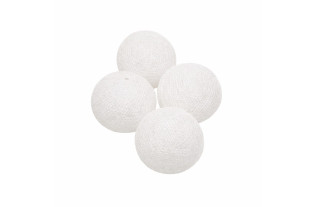 Textiel ballen wit – Ø 60 mm, set van 4