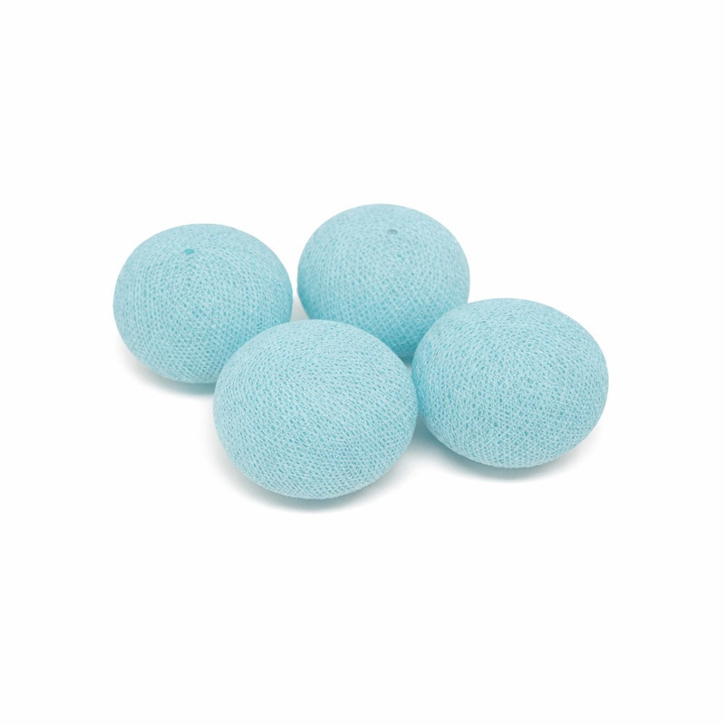 boule de textile couleur bleu clair Dm 60 mm et 4 pcs