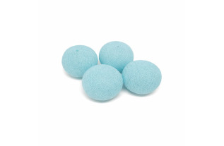 boule de textile couleur bleu clair Dm 60 mm et 4 pcs