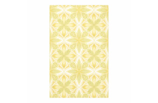 Vintage Sunflower Geo Behang – retro patroon in geel en groen