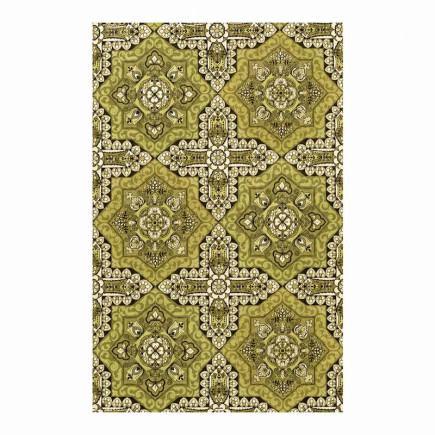 Vintage Olive Ornament Tile Wallpaper – retro tile pattern from the 1960s / 1970s
