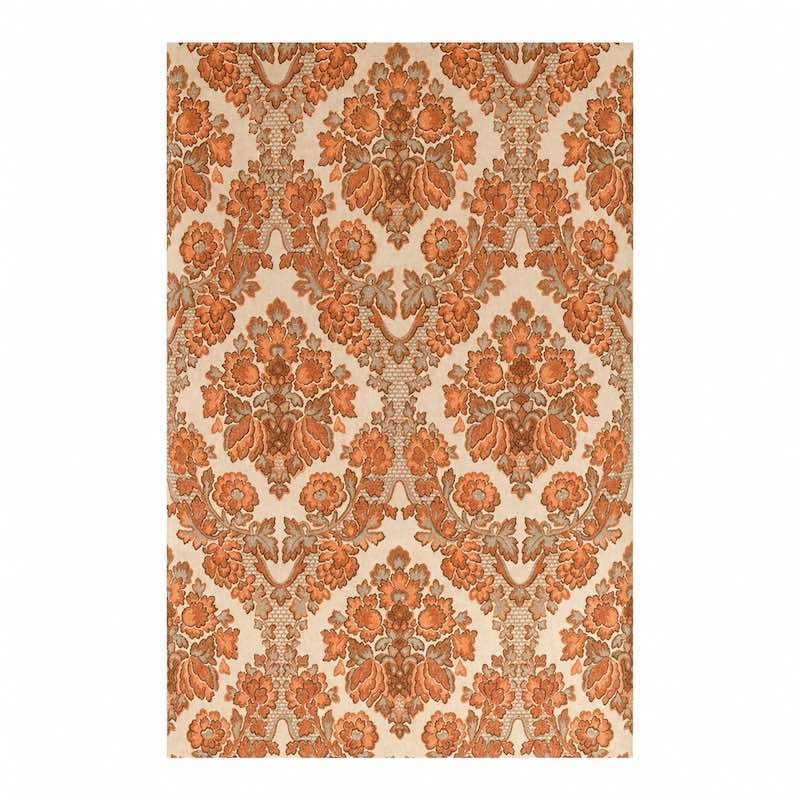 Vintage Terracotta Classic Floral Wallpaper – last pieces from the 1960s / 1970s