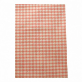 Papier peint Vintage Rouge Check – motif à carreaux fin en tons pêche