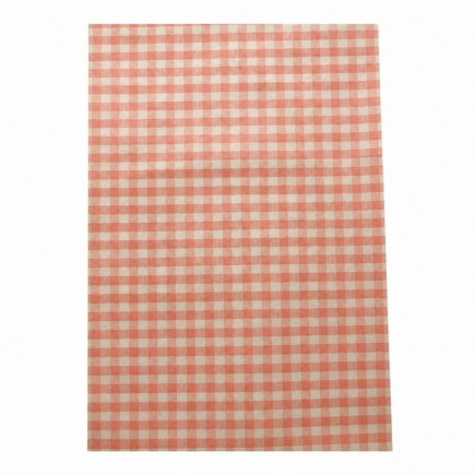 Vintage Peach Check Behang – fijn ruitpatroon in zachte koraaltinten