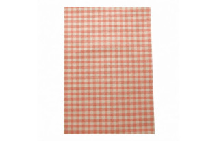 Vintage Red Check Wallpaper – fine check pattern in soft coral tones