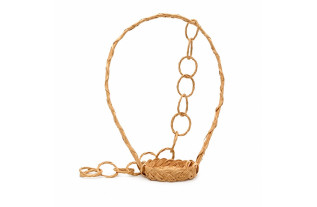 Wicker hanging basket with chain – natural detail