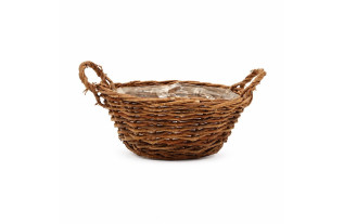Rieten schaalmand met plastic inzet – Ø 24 cm