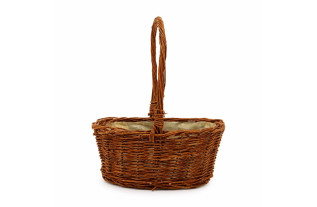 Oval wicker basket with handle – refined & practical