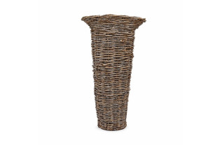 Wicker basket white grey – slim & natural statement