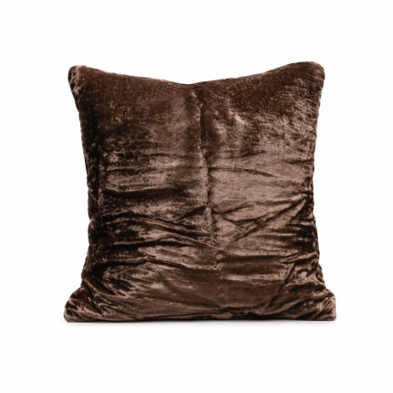 Velvet Cushion Cover Brown with Beads – 40 x 40 cm