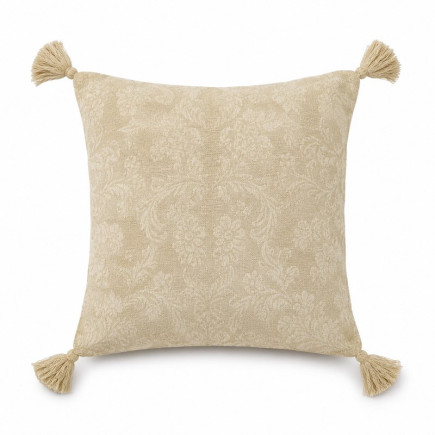Housse de coussin fleurie avec pompons – 40 x 40 cm