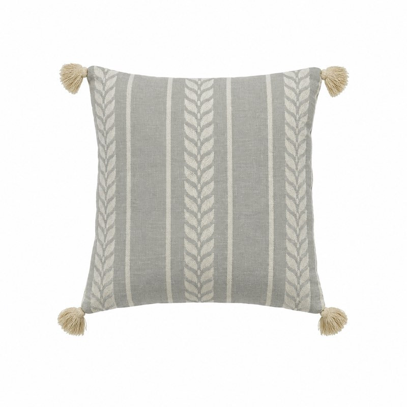 Housse de coussin beige argile avec motif blé – 40 x 40 cm