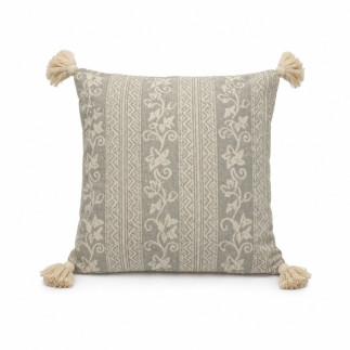 Cushion Cover in Clay Tone with Beige Leaf Pattern – 40 x 40 cm