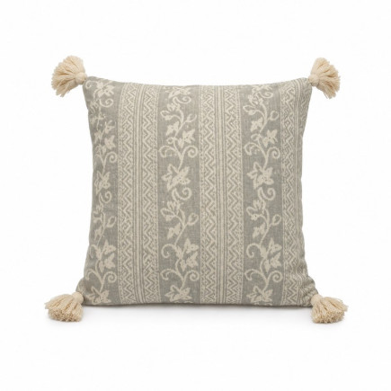 Cushion Cover in Clay Tone with Beige Leaf Pattern – 40 x 40 cm