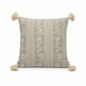 Housse de coussin couleur argile avec motif feuilles beige – 40 x 40 cm