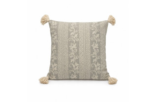 Cushion Cover in Clay Tone with Beige Leaf Pattern – 40 x 40 cm