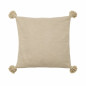 Kussenovertrek leemkleurig met beige bloemen- en bladmotief – 40 x 40 cm
