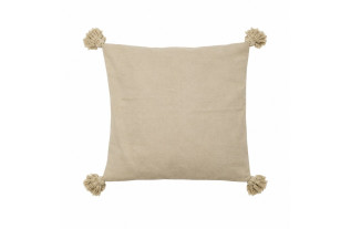 Kussenovertrek leemkleurig met beige bloemen- en bladmotief – 40 x 40 cm