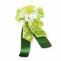 Strik geel groen wit met gele veertjes – 17 x 27 cm
