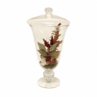 Floral Arrangement in Glass Vase with Lid