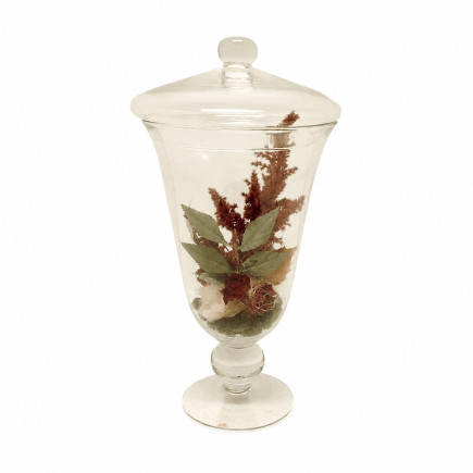Floral Arrangement in Glass Vase with Lid