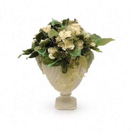 Composition florale dans un vase Mystery Grey – 25 x 40 cm