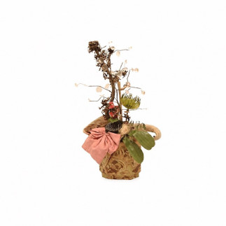 Terra Cotta Floral Arrangement with Decoupage Vase – 52 x 32 cm