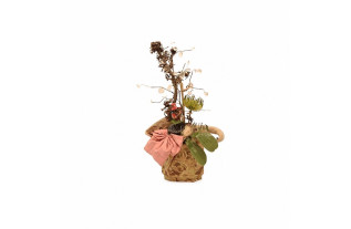Bloemstuk Terra Cotta met decoupage vaas – 52 x 32 cm