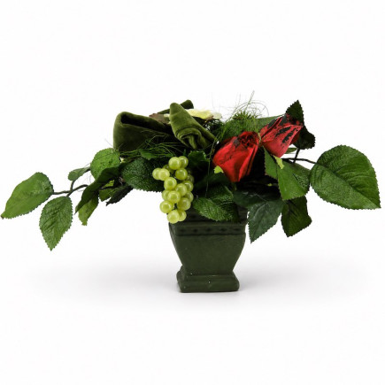 Composition florale Olive avec raisins verts