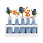 Wooden holder Old White with Casper Blue bottles