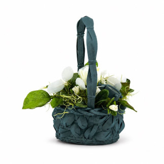 Panier Verdure Blue avec rose et horloges