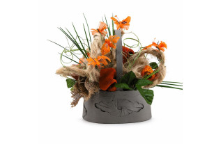 Mandje Pompeii Volcano met oranje vlinders