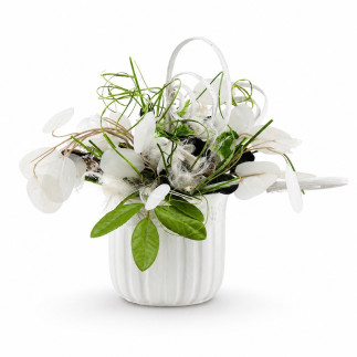 Old White flower arrangement with white accents