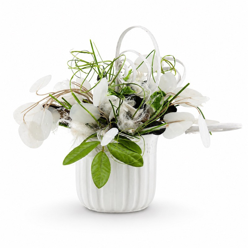Old White flower arrangement with white accents Old White flower arrangement with white accents