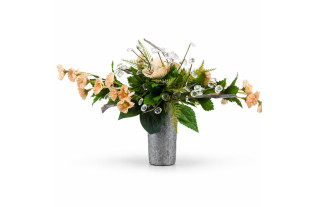 Bloemstuk Silver in zilver potje