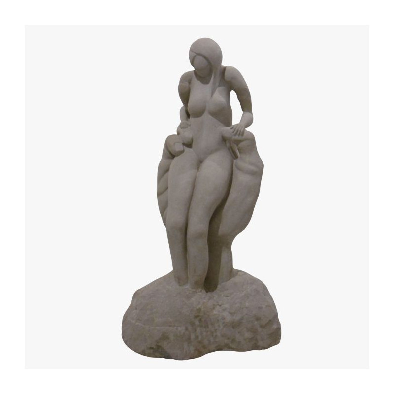 Sculptuur in zandsteen - Eddy Saman- Op Handen Gedragen Sculptuur in zandsteen - Eddy Saman- Op Handen Gedragen
