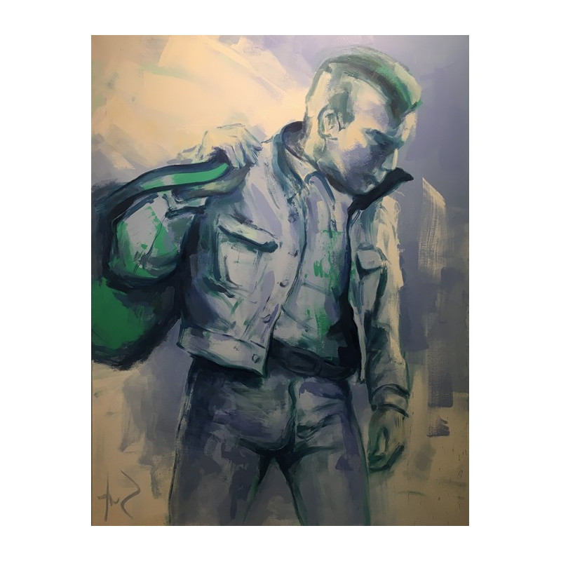 Schilderijen van Sef Berkers - Man With Bag