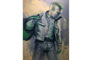 Paintings by Sef Berkers - Man With Bag