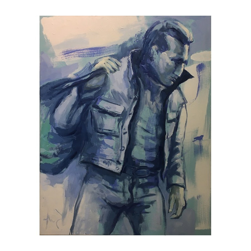 Peintures Sef Berkers- Man With Bag 90 x 70 cm Peintures Sef Berkers- Man With Bag 90 x 70 cm