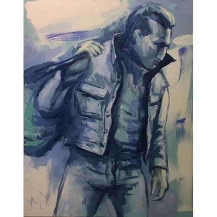 Peintures Sef Berkers- Man With Bag 90 x 70 cm