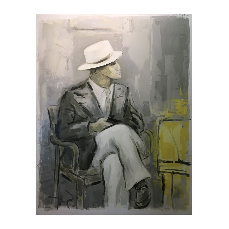 Paintings by Sef Berkers - Sitting Figure With Hat Paintings by Sef Berkers - Sitting Figure With Hat