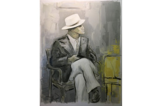Paintings by Sef Berkers - Sitting Figure With Hat