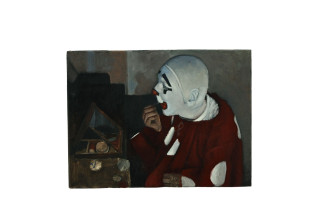 Paintings by Roeland van der Kley - Clown Die Zich Op Maakt