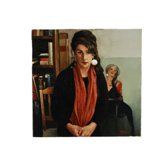 Paintings by Roeland van der Kley  -Vrouw Met Rode Sjaal
