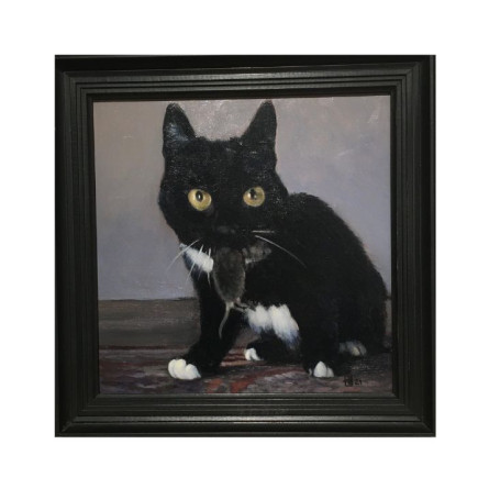 Paintings by Roeland van der Kley  - Poes Met Muis