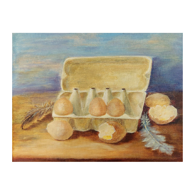 Peintures Nicole Henderiks - Stilleven Met Eierdoos Peintures Nicole Henderiks - Stilleven Met Eierdoos