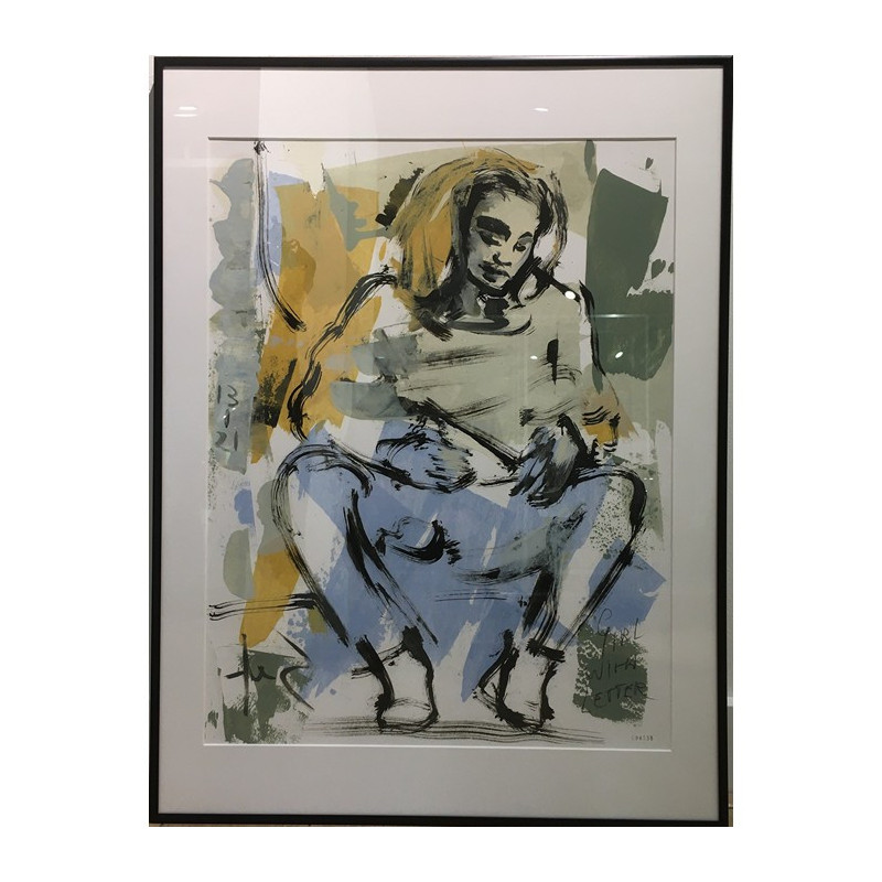 Paintings by Sef Berkers - Girl With Letter Paintings by Sef Berkers - Girl With Letter